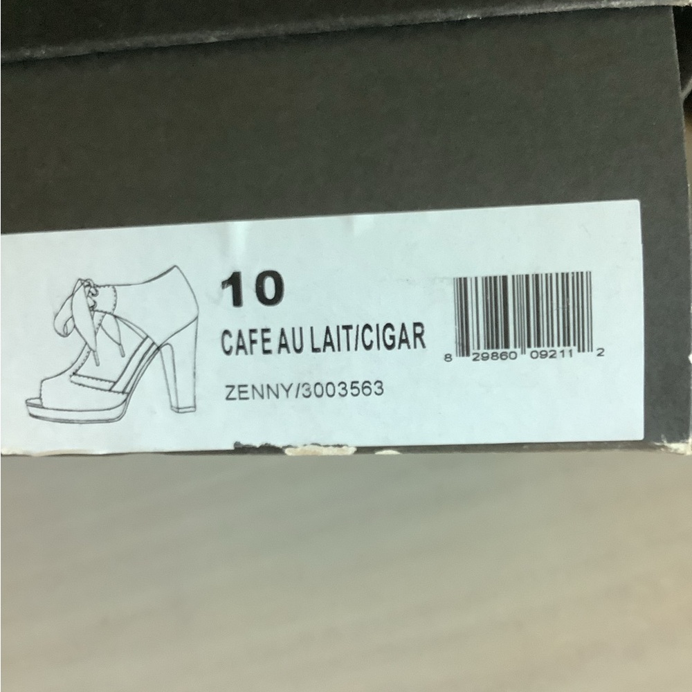 MRKT Strappy Peep Toe Heel with bow details at ankle size 10 brown - Picture 14 of 15